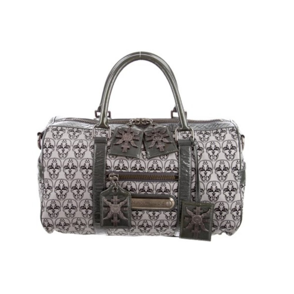 Thomas Wylde BLACK Skull Print Medium Pony Satchel